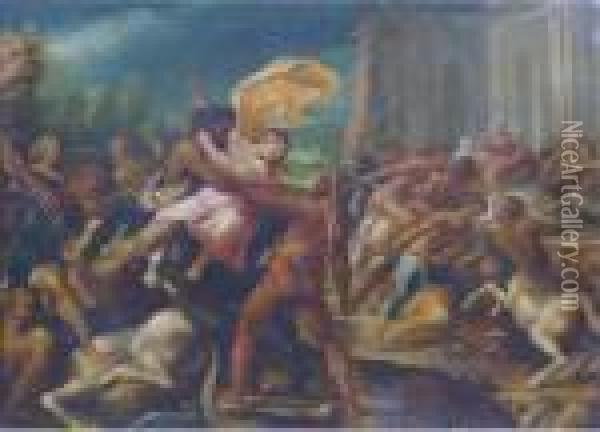 Hercules Defending Diajenira Oil Painting - Hans Rottenhammer