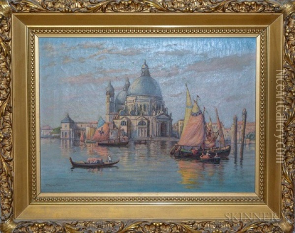 Palladio's Church, Venice Oil Painting - C. Myron Clark