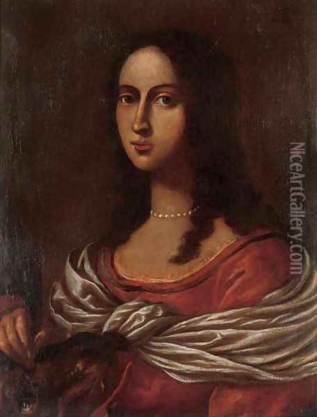 Portrait of a lady as Saint Margaret of Antioch Oil Painting - Florentine School
