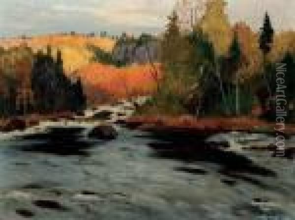 Autumn, Devil's River, Monttremblant, Que. Oil Painting - Maurice Galbraith Cullen