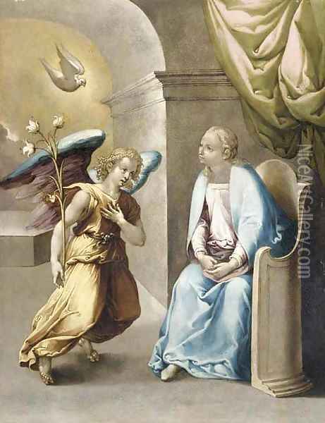 The Annunciation Oil Painting - Giovanni Battista (Il Malosso) Trotti