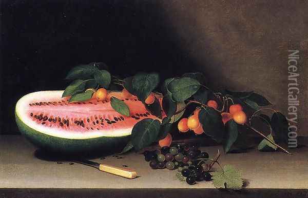 Still Life with Watermelon Oil Painting - Raphaelle Peale