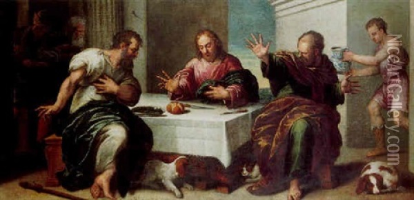 The Supper At Emmaus Oil Painting - Alessandro Maganza