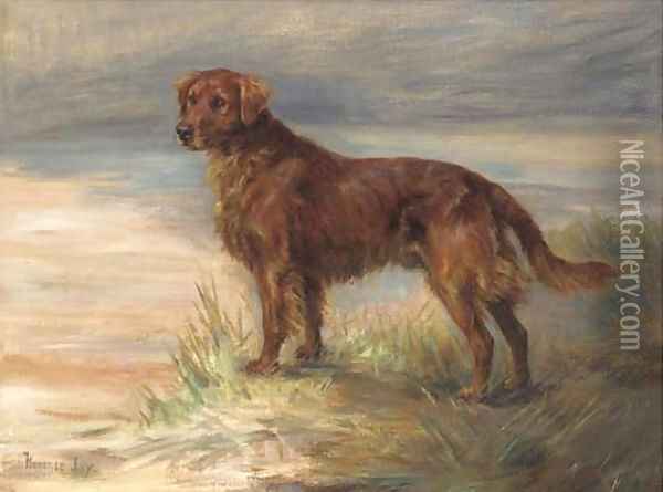 Micky, a red setter in a landscape Oil Painting - Florence Jay