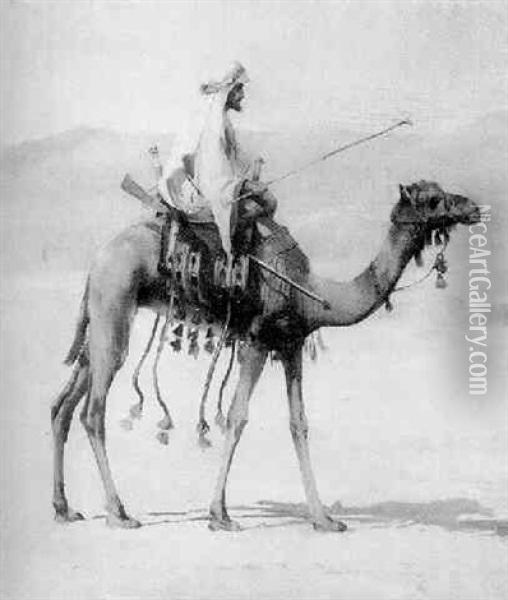 Portrait Of Mohemmed Khalifa On A Camel Oil Painting - Francis Coates Jones