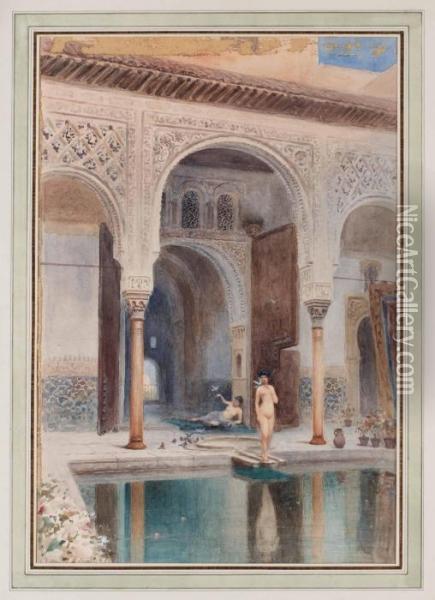 Orientalisk Interior Oil Painting - Frans Wilhelm Odelmark