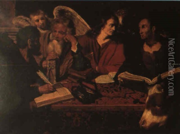 De Vier Evangelisten Oil Painting - Theodoor Rombouts