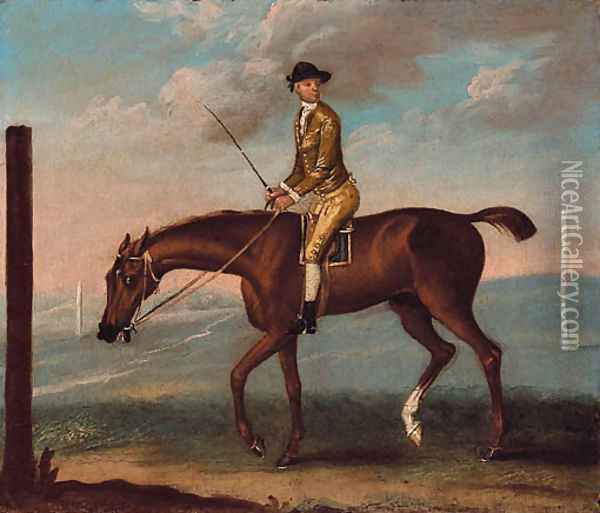 Mr. Lamego's Little Driver with jockey up, on a racecourse Oil Painting - J. Francis Sartorius
