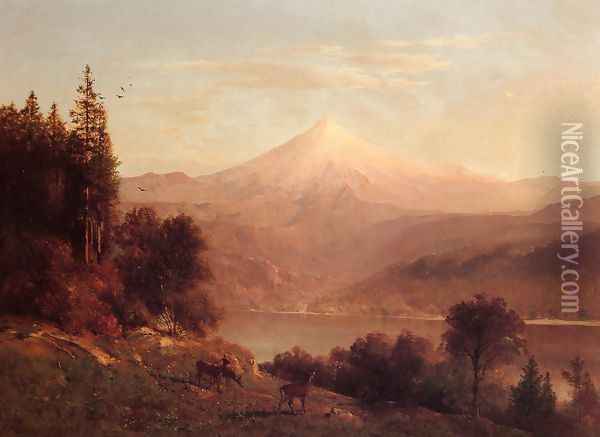 View of Mount Hood Oil Painting - Thomas Hill