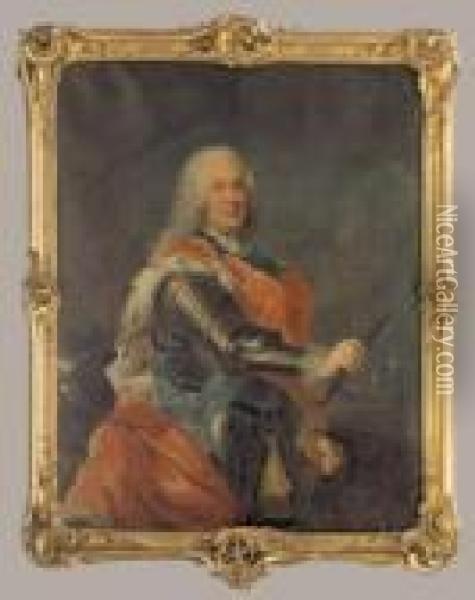 Portrait Of A Nobleman, Possibly Stanislas Leszczynski-duc Delorraine Oil Painting - Hyacinthe Rigaud