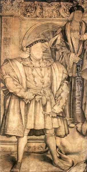 Henry VIII and Henry VII 1537 Oil Painting - Hans Holbein the Younger