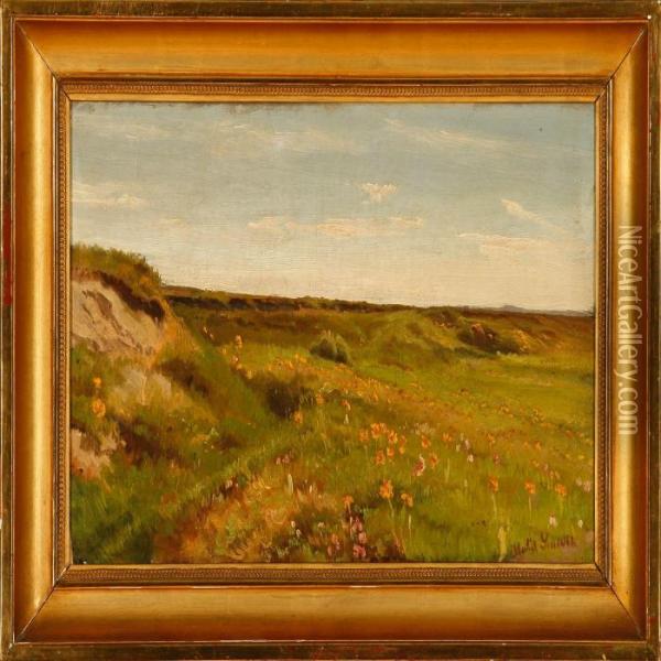 Summer Field With Flowers Oil Painting - Hans Ludvig Smidth