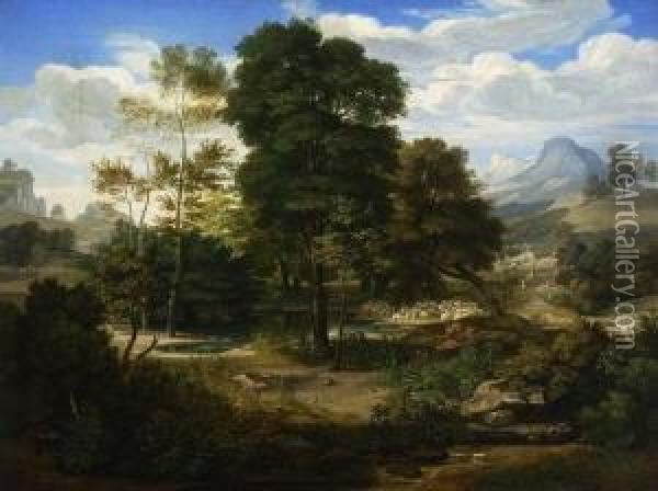 Heroische Landschaft: Oil Painting - Gottlob Friedrich Steinkopf