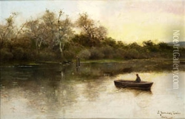 Barca En El Lago Oil Painting - Emilio Sanchez-Perrier