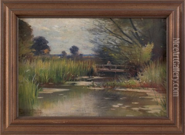 Untitled (a Landscape With A Creek) Oil Painting - Ernest Parton
