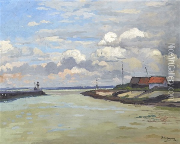 Sortie Du Port De Honfleur Oil Painting - Paul Elie Gernez