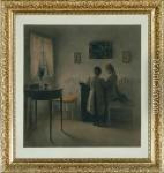 Two Playing Girls Oil Painting - Peder Vilhelm Ilsted