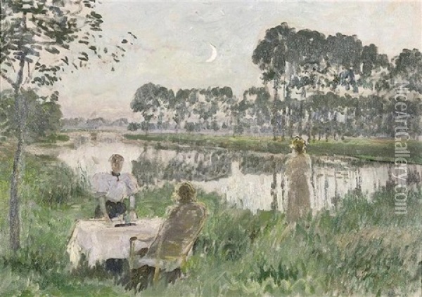 Dejeuner Le Long De La Lys Oil Painting - Emile Claus