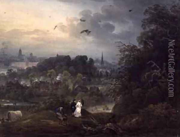 View of Shrewsbury from the North Oil Painting - John Pearson