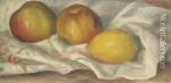 Deux Pommes Et Un Citron Oil Painting - Pierre Auguste Renoir