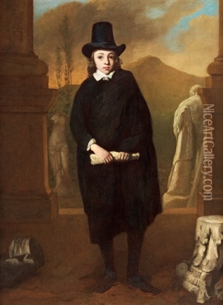 Portratt Av En Pojke I Ett Landskap Oil Painting - Thomas De Keyser