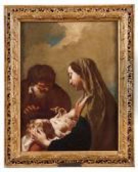Sacra Famiglia Oil Painting - Giovanni Battista Piazzetta