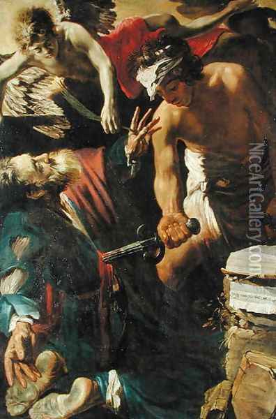The Martyrdom of St. Matthew, 1617 Oil Painting - Claude Vignon