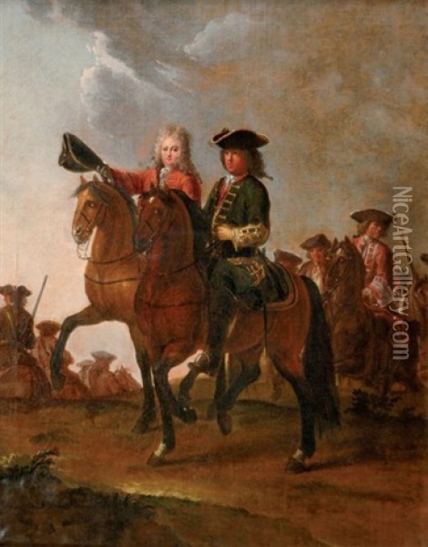Portrait Equestre Presume D'henri D'aix, Comte De Provence Oil Painting - Charles Parrocel