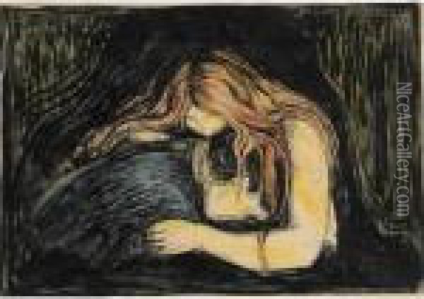 Vampyr Ii (w. 41; S. 34) Oil Painting - Edvard Munch