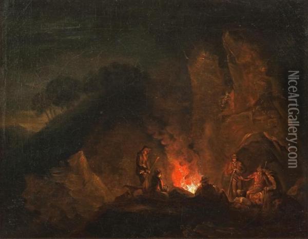 By The Campfire Oil Painting - Alexander Laureus