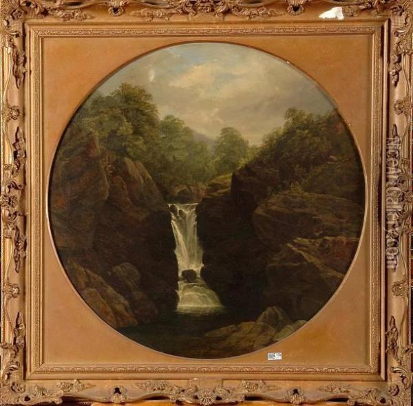 Waterfall Oil Painting - Edmund Gill