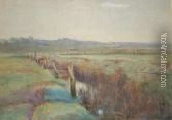 View Over A Bog Oil Painting - Mildred Anne Butler