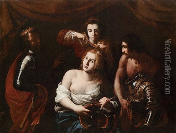 La Regina Tomiri Indossa Le Armi (?) Oil Painting - Pietro Paolini