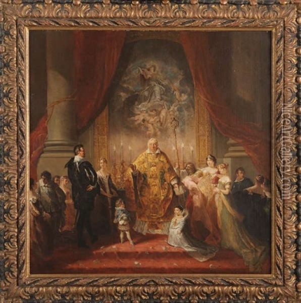 La Consecration Des Princes Oil Painting - Alfred Edward Chalon