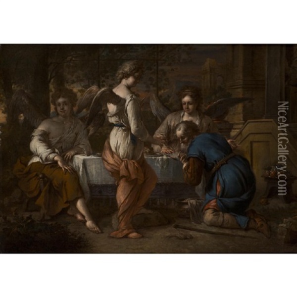 Abraham Et Les Trois Anges Oil Painting - Johannes Voorhout the Elder
