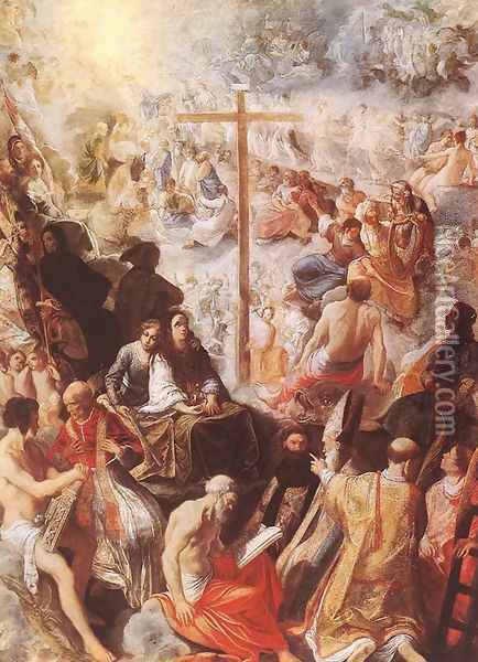 Glorification of the Cross c. 1605 Oil Painting - Adam Elsheimer