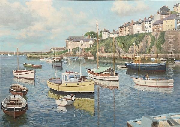 Harbour Scene Oil Painting - William Charles Bell