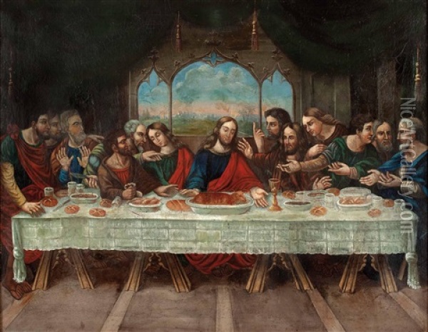 Das Letzte Abendmahl Oil Painting - Leonardo Da Vinci