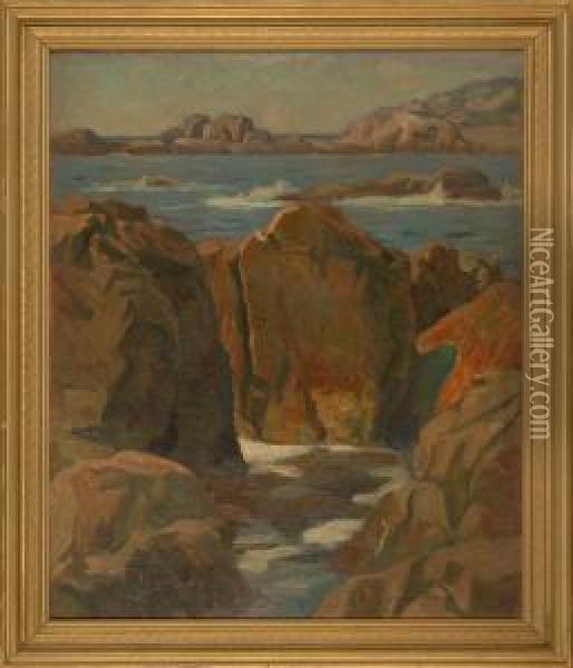 Rocky Seascape Oil Painting - Charles Allan Winter