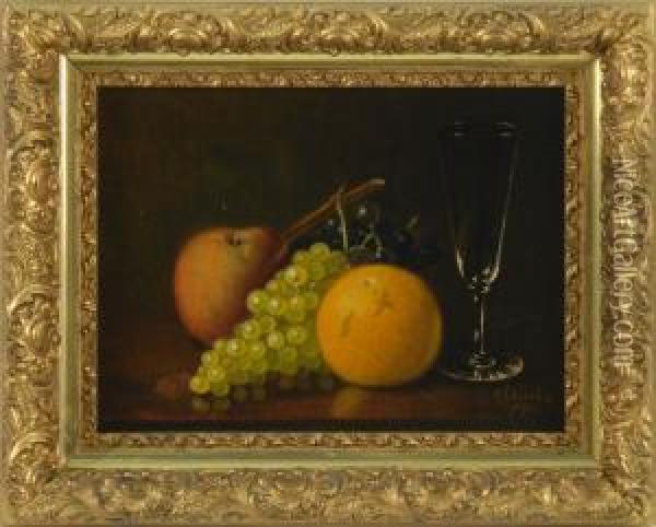 Still Life With Fruit And A Champagne Flute Oil Painting - Thomas Sedgewick Steele