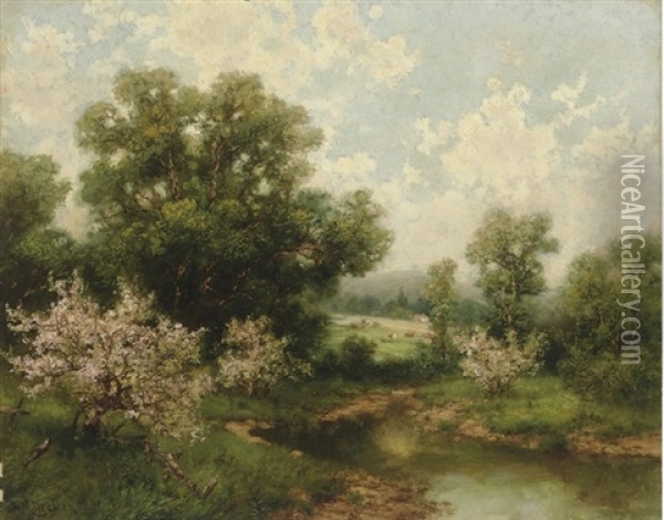 Spring Landscape Oil Painting - Robert M. Decker