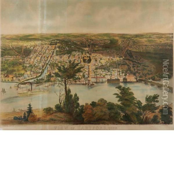 View Of Hartford, Conn Oil Painting - John Bachman