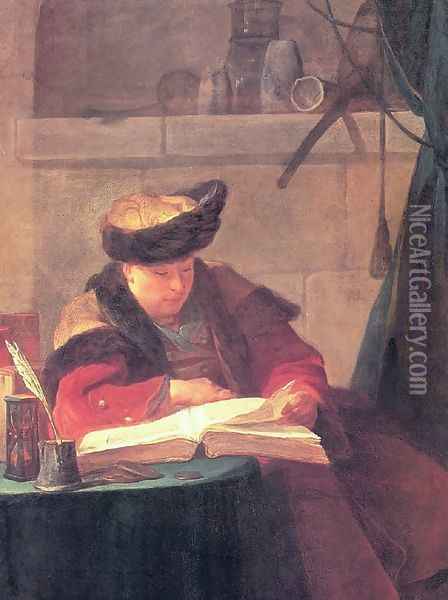 Portrait Of Joseph Aved Oil Painting - Jean-Baptiste-Simeon Chardin