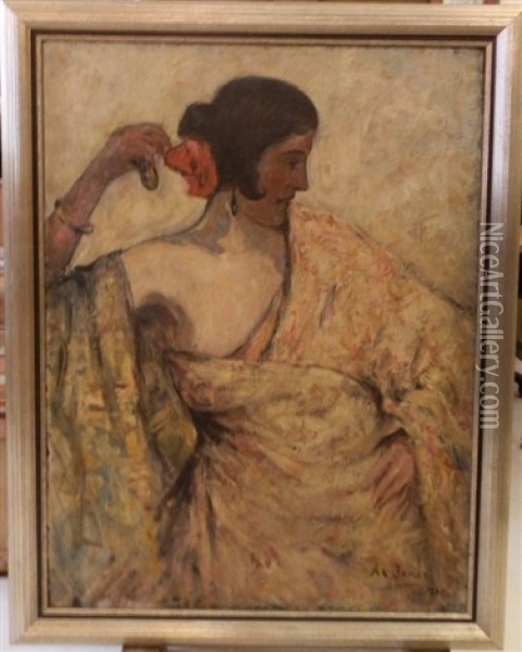 Une Gitane Oil Painting - Armand Gustave Gerard Jamar