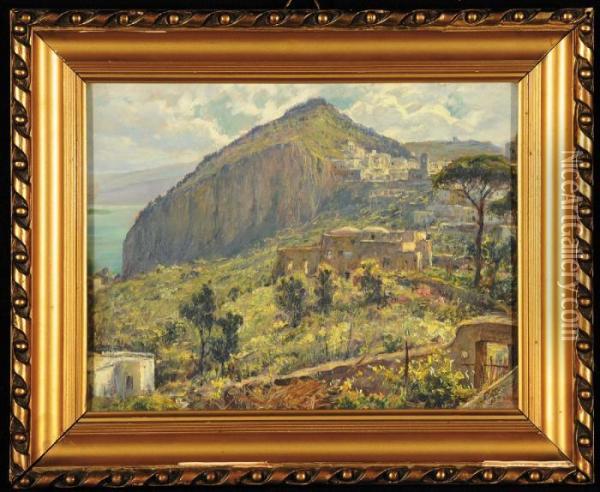 Capri, Mattino Oil Painting - Cesare Saccaggi