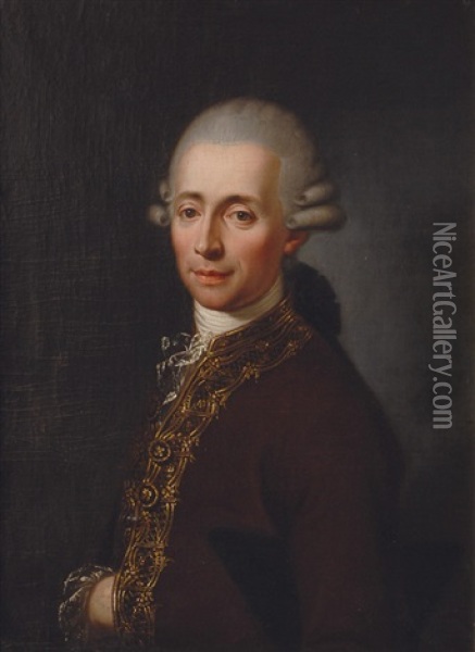Portrait Of A Gentleman Oil Painting - Johann Baptist Lampi the Elder
