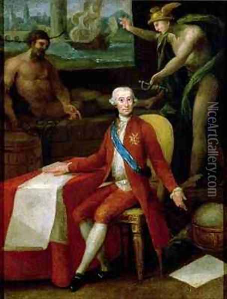 Portrait of Jose Monino the Count of Floridablanca Oil Painting - Gregorio Ferro