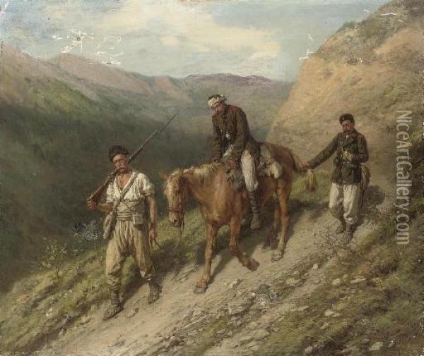 The Road Home Oil Painting - Pavel Osipovich Kovalevskii