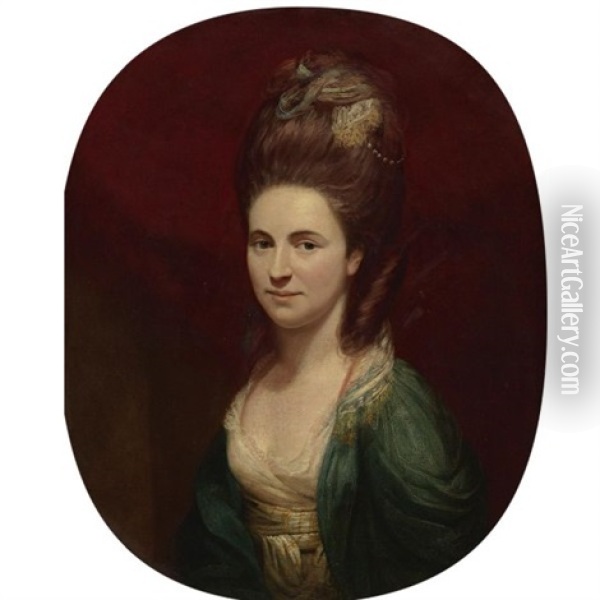Portrait Of Mrs. Hills Oil Painting - Nathaniel Dance Holland (Sir)