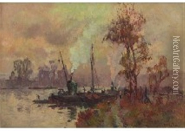 La Seine A L'ile Lacroix Oil Painting - Robert Antoine Pinchon